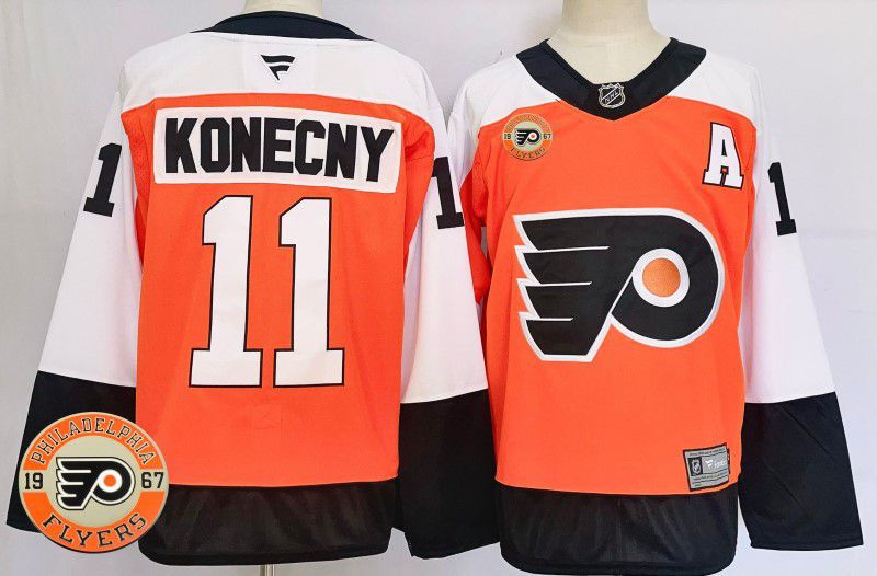 Men Philadelphia Flyers #11 Konecny Orange Fanatics 2025 NHL Jersey style 1->philadelphia flyers->NHL Jersey